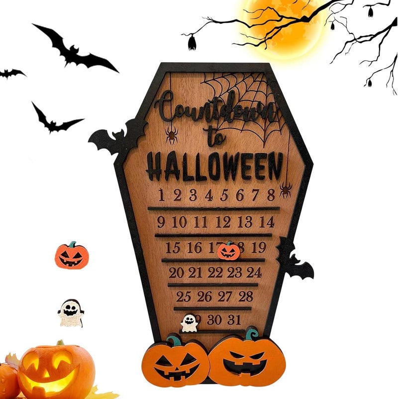 woobles 3 Pcs Halloween Countdown Calendar - Halloween Advent Calendar 2022-31 Days Halloween Advent Calendars With Detachable Pumpkins And Ghosts - Image 4